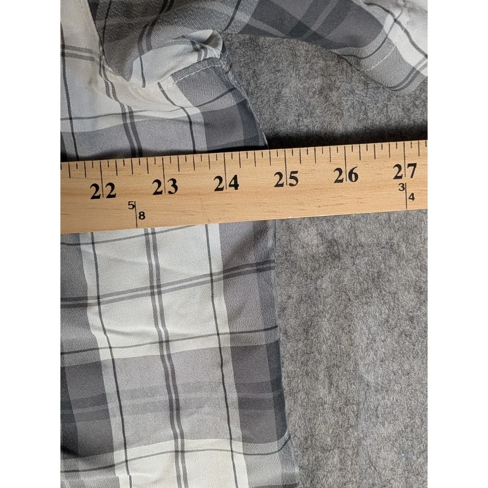 The North Face Mens Grey White Plaid Short Sleeve Hiking Button Up Shirt XL